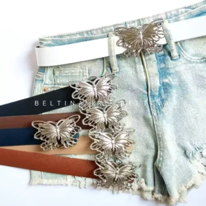 کمربند زنانه 3.5 سانت سگک شاپرک