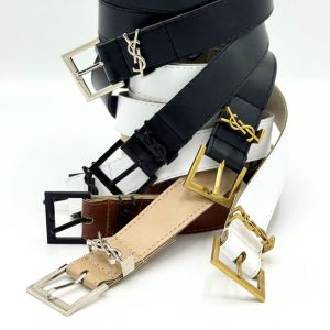 کمربند زنانه ۳ سانت زبانه دار YSL