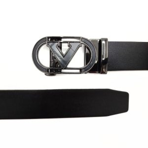 کمربند مردانه چرم طبیعی ریلی سگک برند ۱