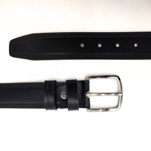 کمربند مردانه چرم صنعتی زبانه دار مارکو ۳.۵ سانت