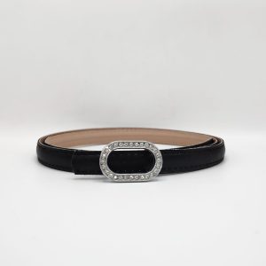 کمربند زنانه ۱.۵ سانت دوردوخت سگک نگینی