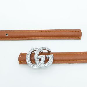 کمربند زنانه ۱.۵ سانت دوردوخت سگک نگینی