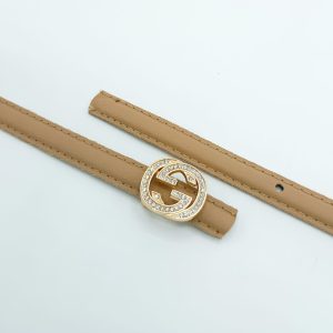 کمربند زنانه ۱.۵ سانت دوردوخت سگک نگینی