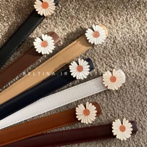 کمربند زنانه ۲.۵ سانت دوردوخت سگک بابونه کد033