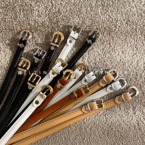 کمربند زنانه ۱.۵ سانت دوردوخت زبانه دار کد 007