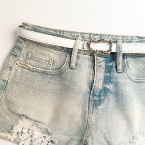 کمربند زنانه ۲ سانت دوردوخت سگک انگشتی