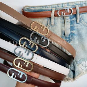 کمربند زنانه ۲.۵ سانت دوردوخت سگک فِندی