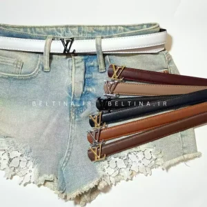 کمربند زنانه ۲.۵ سانت دوردوخت سگک ال وی کد126